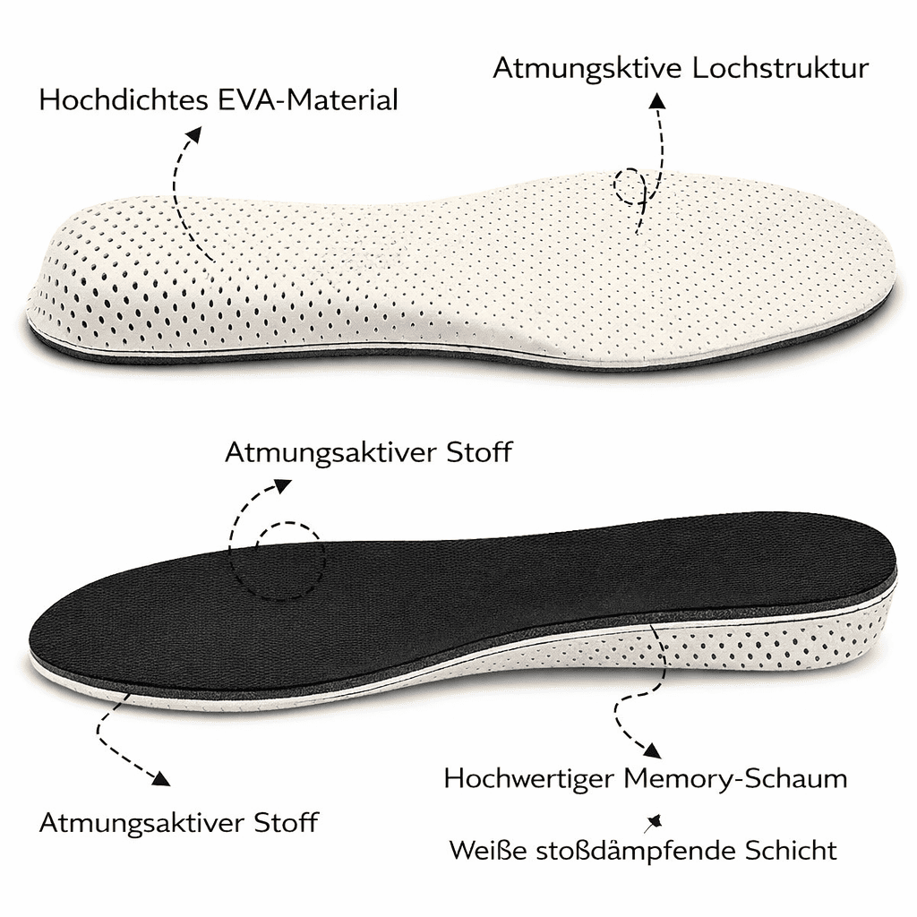 Unsichtbare Höhen-Einlegesohlen – 2–5 cm mehr Höhe, weich & komfortabel